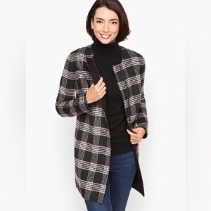 Talbots Wool Blend Plaid Topper Jacket Size 3X Petite